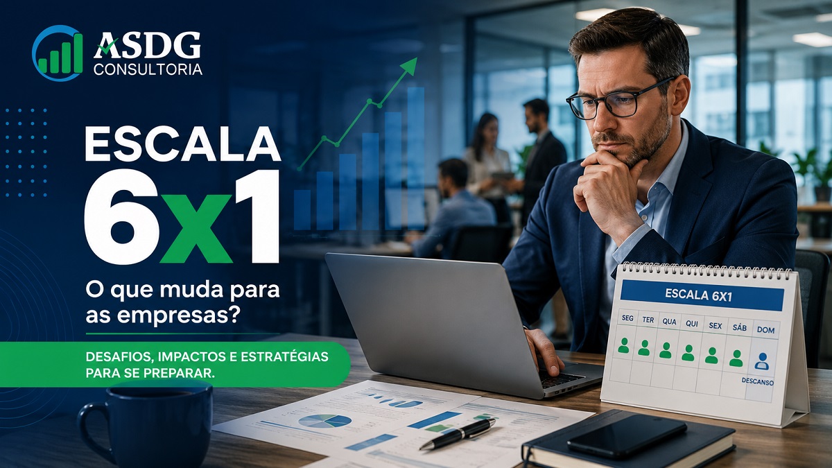 Empresário analisando os impactos da escala 6x1 sobre a gestão, produtividade e planejamento estratégico de empresas.
