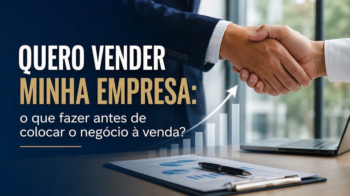 Empresários apertando as mãos durante negociação de venda de empresa, com gráfico de crescimento ao fundo, representando valorização e preparação para uma negociação estratégica.